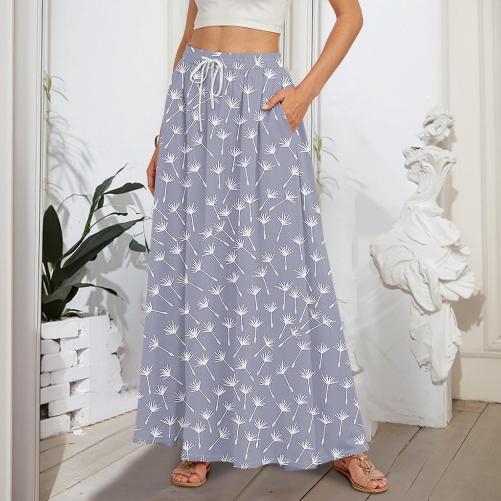 Женские струящиеся расклешенные юбки-макси с оборками и эластичным поясом, элегантные многослойные длинные юбки в стиле бохо