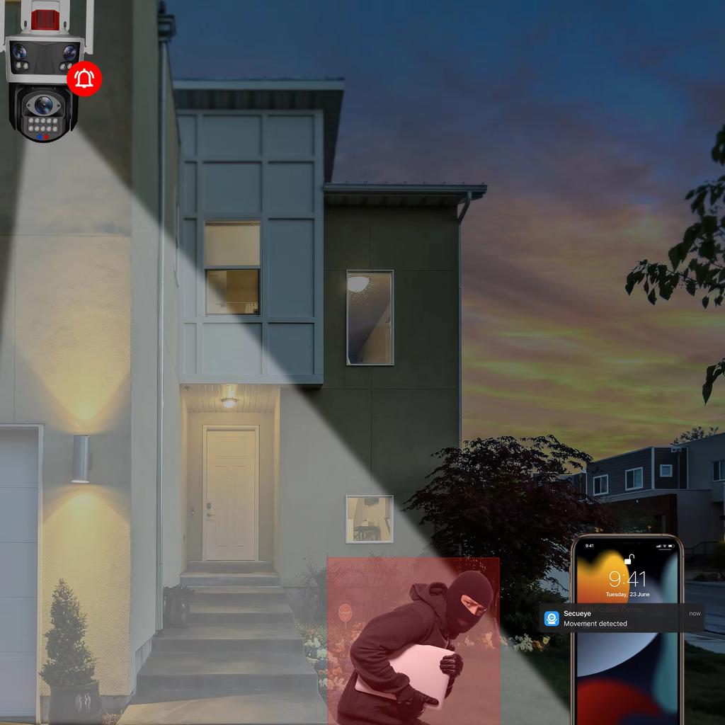 8-мегапиксельная 18-кратная оптическая зум-камера с двумя объективами 4G/Wifi IP-камера с полноцветным обнаружением человека, беспроводная PTZ-камера для домашней безопасности, монитор видеонаблюдения