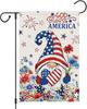 God Bless America Gnome Patriotic Garden Ag Double Sided Burlap, 4th, 12x18 XXQ