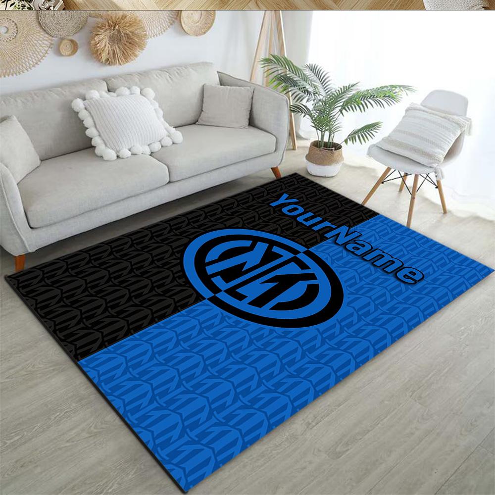 Inter Milan Personalized Name Area Rug Perfect for Entryway Foyer Outdoor Balcony Anti-slip Rug Anime Office Decor