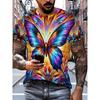Men's Street Hip Hop T-shirt Summer Fashion Flame Billiards Pattern Casual Street Fashion Short Sleeve