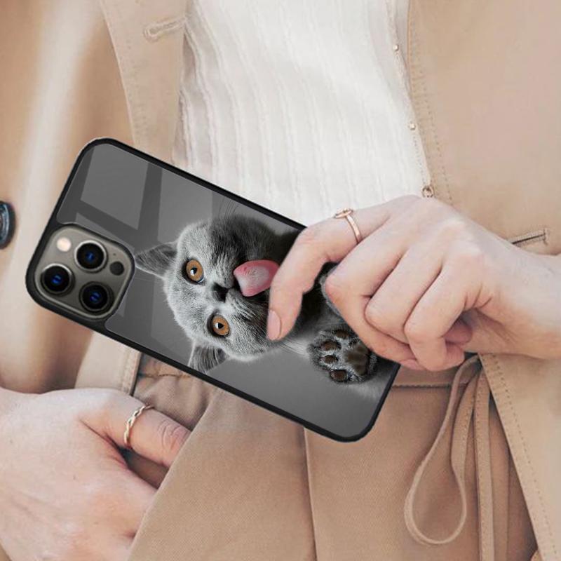 Beautiful Grey British Shorthair Cat Magnetic Phone Case For iPhone 17 Air 16 14 13 12 Pro Max 15 Plus Wireless MagSafe Cover