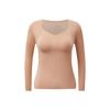 Женский бюстгальтер из молочного шелка плотностью 75D с длинными рукавами и подушечками для груди — согревает зимой, поддерживает постоянную температуру, антибактериальный, не оставляет следов, быстро нагревается.