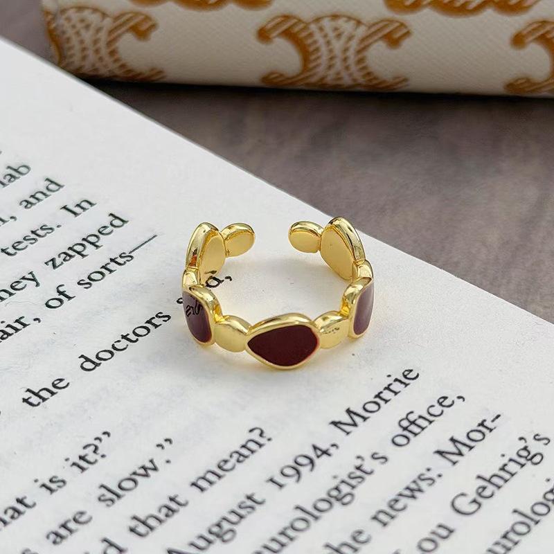 Новогоднее Анкара Красная Капля Масла Кольцо Удачи Zir*****Pen Ретро Легкая Роскошь Нишевый Премиальный Чувственный Кольцо на Указательный Палец Женское