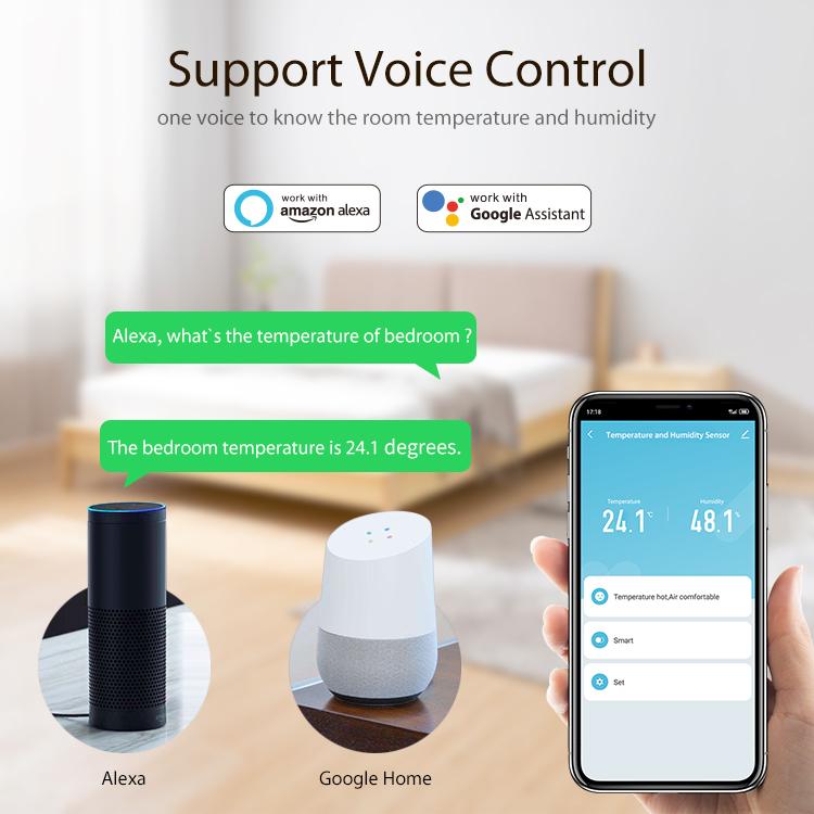 Tuya Zigbee Smart Temperature and Humidity Sensor Micro USB / Battery Powered Home Security Work with Homekit Alexa Google Home
