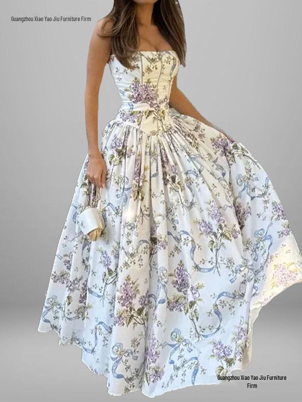 Европейско-американское женское ретро-платье на тонких бретельках в элегантном французском стиле