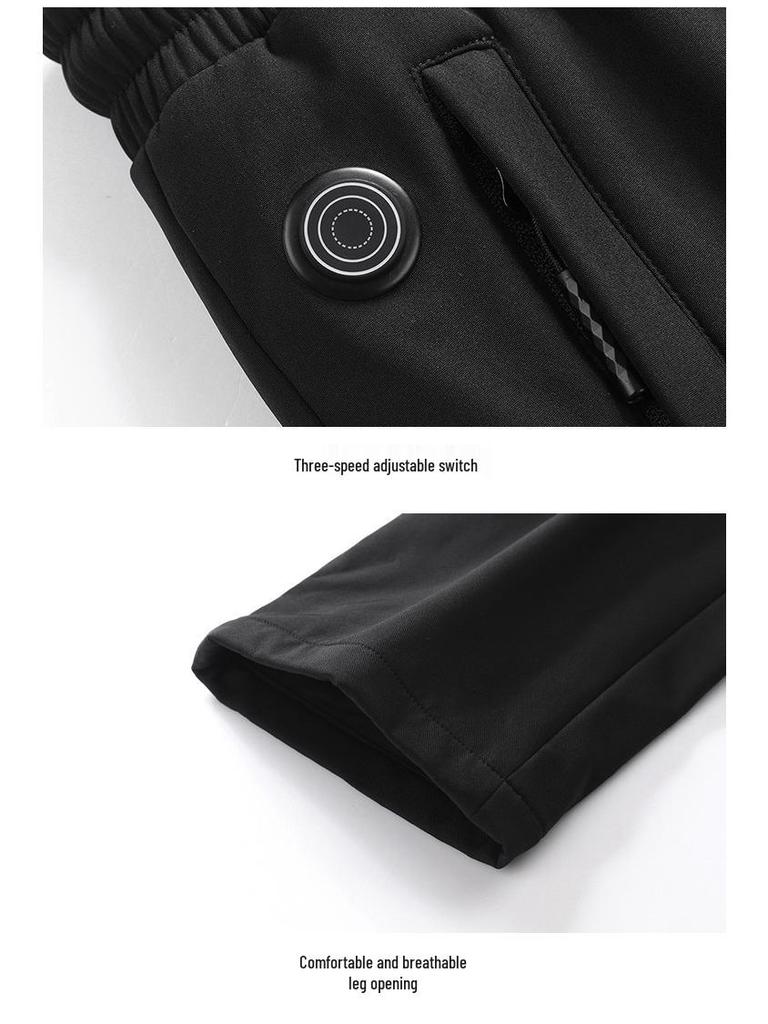 Winter USB Electric Heated Sweatpants with 12 Heating Zones and Knee Pads