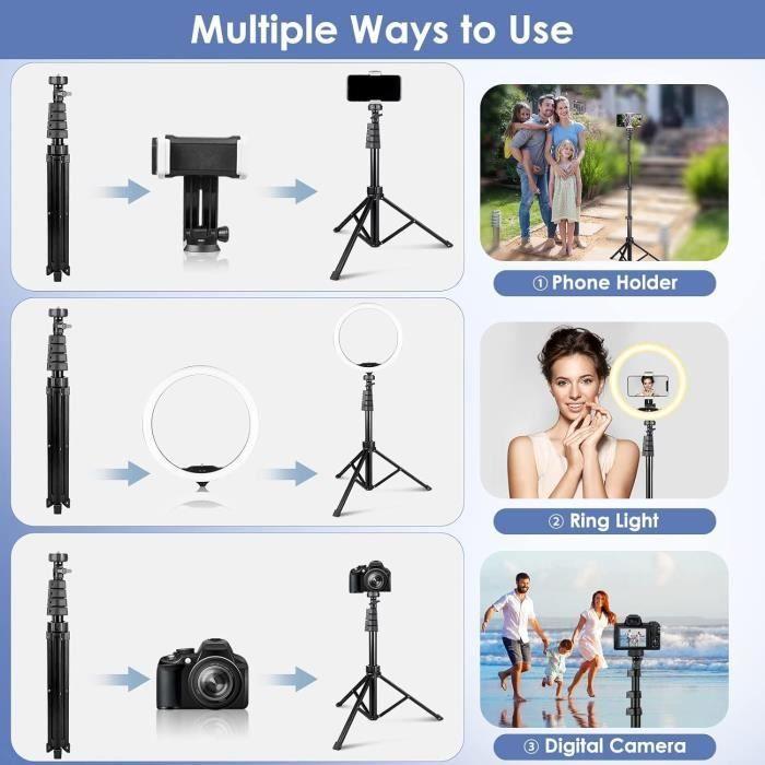 Кольцевая лампа - UBeesize - 30,5 см - Штатив 152 см - 3 цвета - 11 уровней яркости