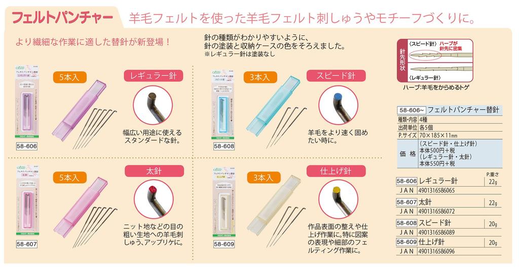 Clover Игла для фелтинга, сменная, обычная, 58-606