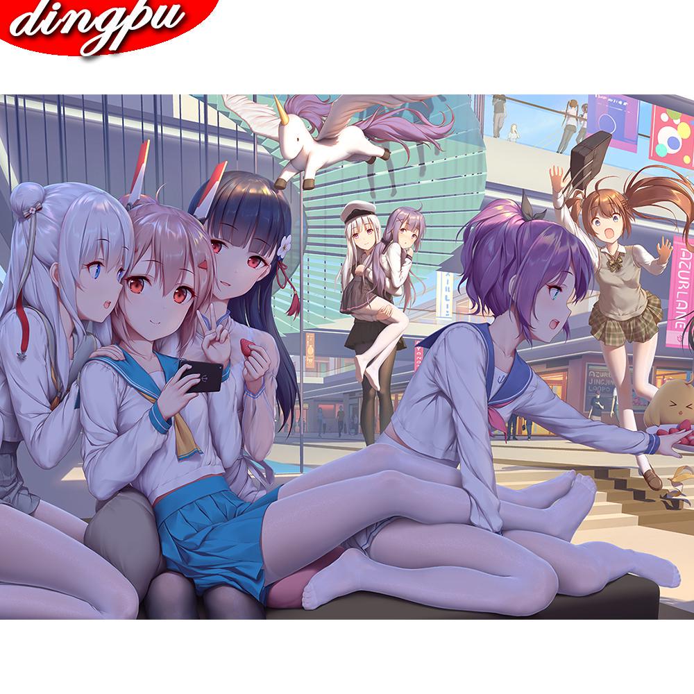 5D DIY круглая Алмазная картина Аниме Алмазная вышивка Полный домашний декоративный подарок