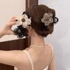 Ladies Hair Clip Scalp-friendly Gauze Floral Hair Clip Long Lasting Half-Up Ponytail Shark Clip Grab Clip for Women Chignon