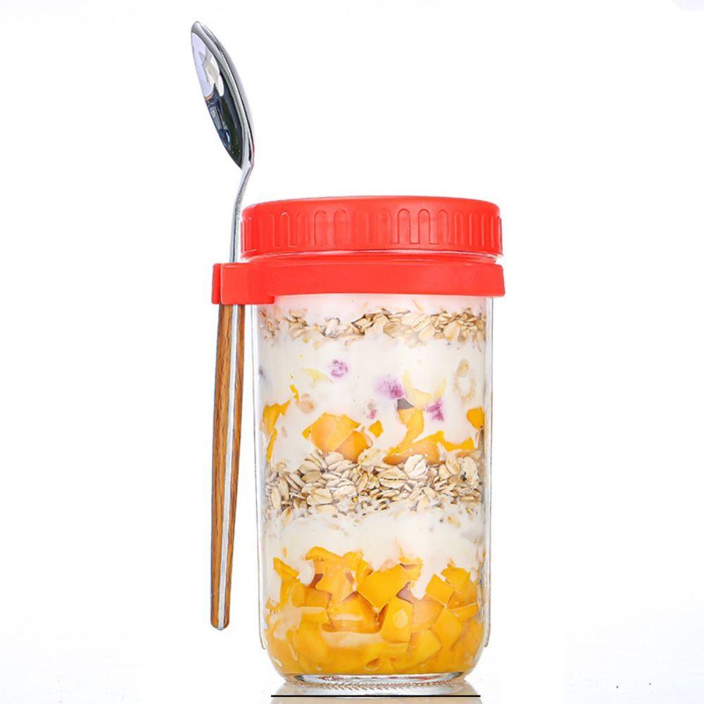 Контейнеры для йогурта 16 унций с крышками, банки для хранения хлопьев, стеклянные бутылки, контейнеры