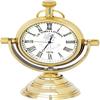 Nautical Brass Table Desk  Shelf Clock Antiquated Finish for Bathroom, Bedroom, Reception Counter