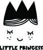 Printtoo Little Princess Text & Sleeping Face Design Square Wooden Rubber Stamp-2 x 2