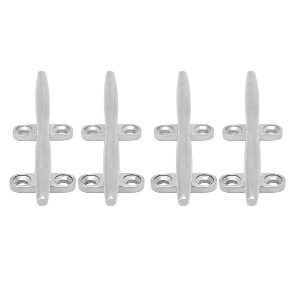 6" Stainless Steel Dock Cleat, Boat Yacht Mooring Rope Tie Down Anchor Cleat, High Strength for Marine Docks, Easy Installation