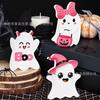 Halloween Cute Ghost Pink Tabletop Ornament Layered Tray Decoration Holiday Party Wooden Crafts