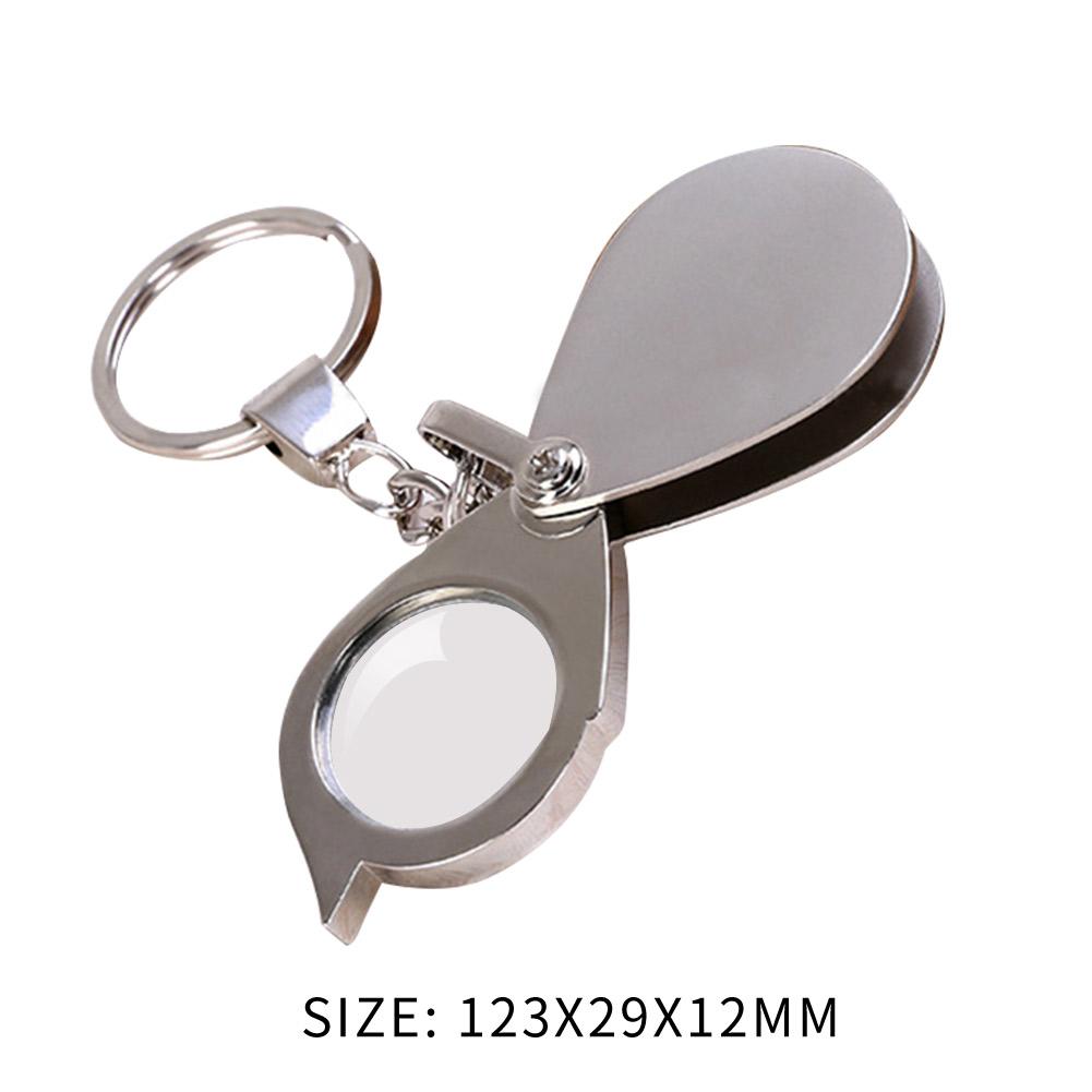 15X Folding Portable Keyring Magnifier Key Chain Magnifying Glass Pocket Size Jewelry Loop Pocket Folding Magnifying Glass