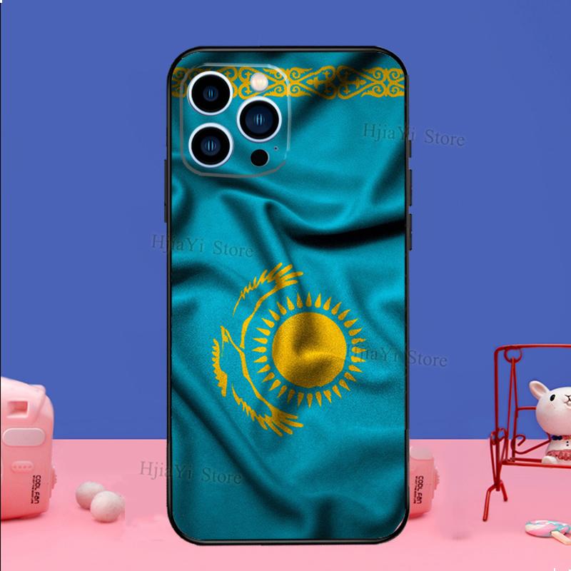 Чехол для телефона с флагом Казахстана для iPhone 16 15 11 12 13 14 Pro Max Mini X XS XR Plus SE2 Funda Coque Capa Cover