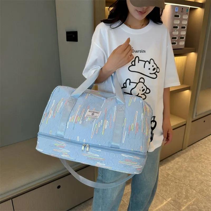 Большая вместительная сумка для фитнеса, дорожная сумка для хранения на короткие расстояния, спортивная сумка для йоги, многослойная дорожная сумка