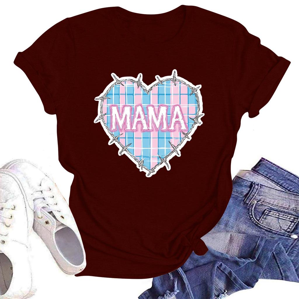 Женская повседневная футболка с круглым вырезом и короткими рукавами с принтом