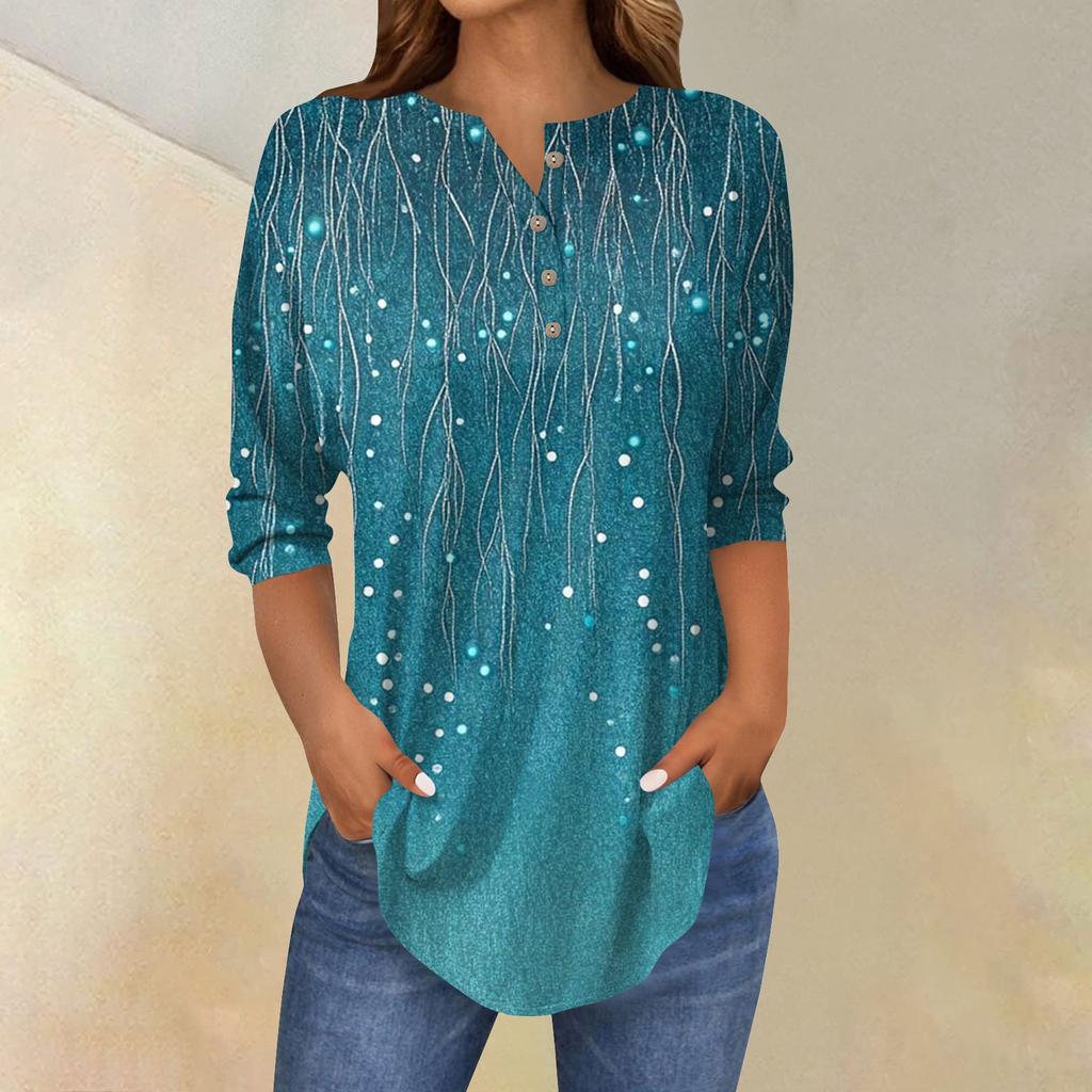 Женские повседневные рубашки с рукавом 3/4, модные туники с принтом Святого Патрика и карманами