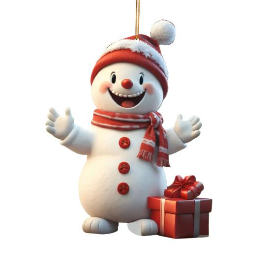 1 Pair Santa Claus Pendants Acrylic Colorful Hanging Christmas Decorations Classic Santa Festive Holiday Decor Gifts for Friends Family CDN