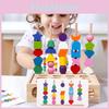 Children Wooden Learning Blocks With Shape Matching For Toddlers Toys Gifts
