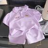 Girls Summer Outfit Breathable Two Piece Set Baby Clothes Toddler Girl Clothing Casual Short Sleeve Top And Shorts Suit
