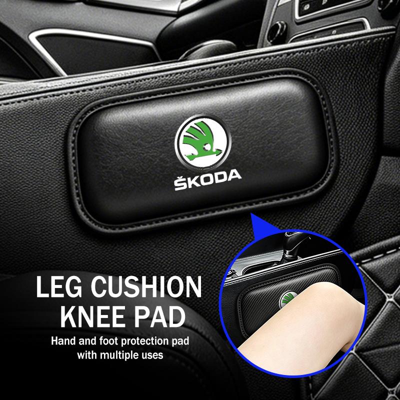 AAAAT1 Для Skoda Кожаная Накладка на Колено Подушка Салона Автомобиля Защитная Подушка Fabia 1 2 Octavia a7 RS Superb Rapid Yeti Karoq Vision