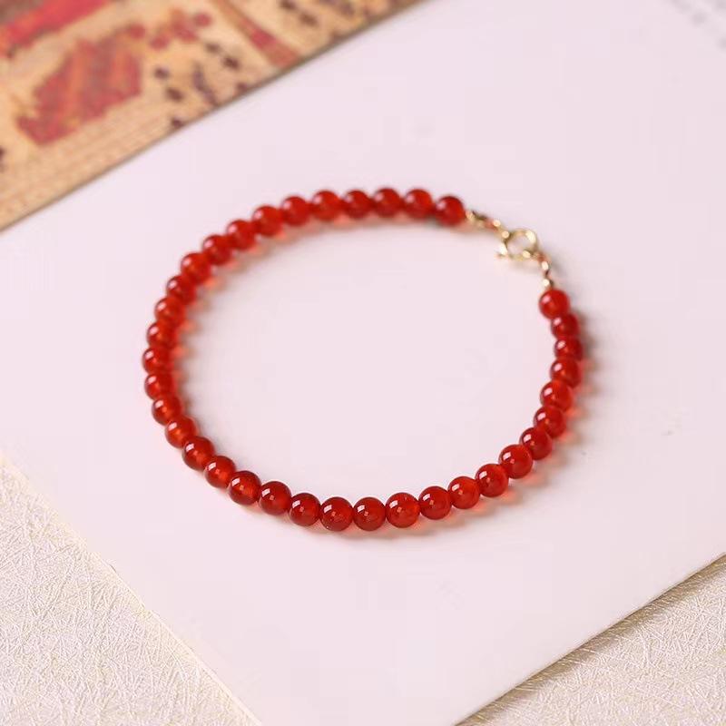 Natural Agate Bracelet Women'S 4mm Ultra-Fine 3mm Bracelet Fashion Women Daily Jewelry Lucky Gift