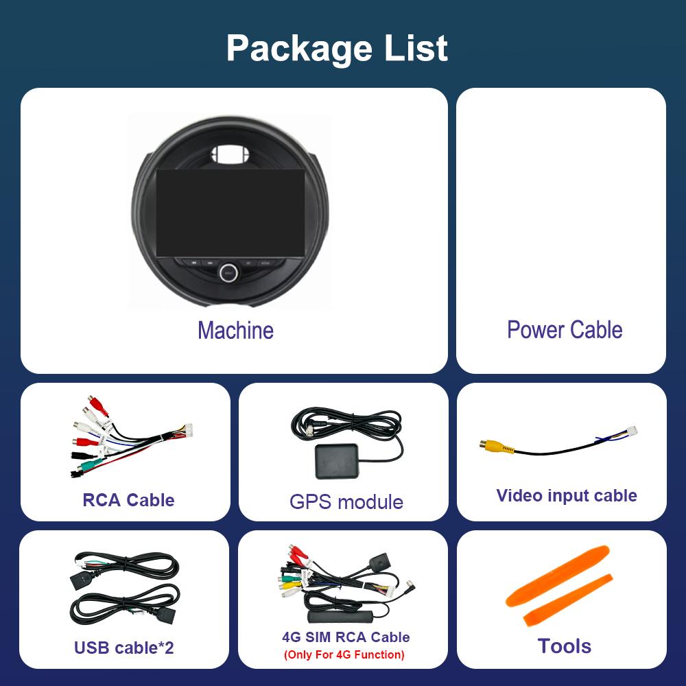 Для BMW MINI Cooper F54 F55 F56 F60 2015 - 2019 Автомобильная система Android 14 DSP Стерео 4G Навигация GPS WiFi IPS Сенсорный экран BT
