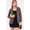 Women's Mink Houndstooth Pattern Single Button Jacket