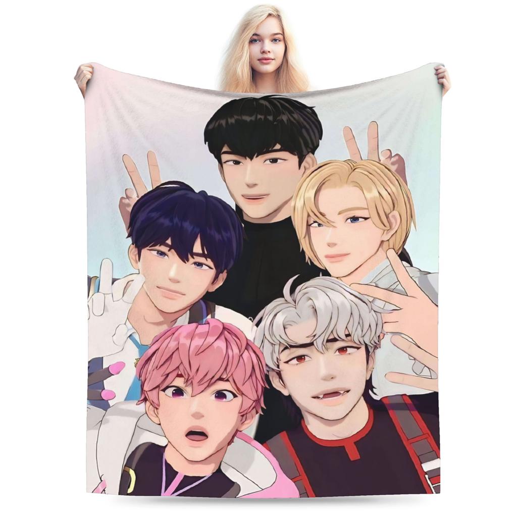 Kpop PLAVE Caligo pt Warm Blankets Students Plush Bedding Throws Novelty Couch Chair Flannel Bedspread Sofa Bed Cover