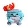 Crocheted Dumpster Plush Doll Emotional Support Gift Handmade Crochet Trash Can Flaming