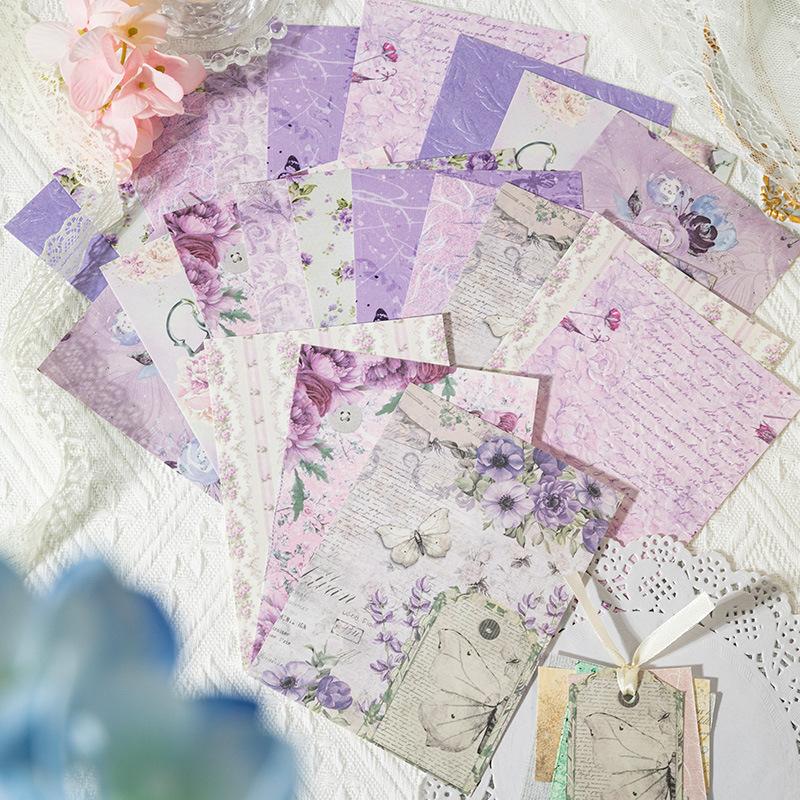 22pcs/lot Memo Pads Material Paper The flowering period is like a dream Junk Journal Scrapbooking Retro Background Decoration