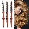 3 Pcs Round Comb for Thin Hair Wooden Handle Hair Styling Spiral Comb Portable Mini Roller Quiff Brush