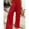 Casual Elastic High Waist Wide Leg Pants
