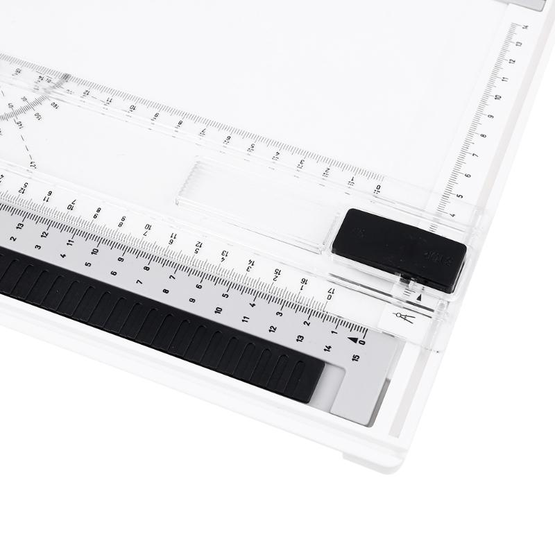 A4 Drawing Board Drafting Table Multifunctional Drawing Board Table with Clear Rule Adjustable Measuring System Compact