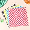 100Pcs Square Hamburger Packaging Paper Grid Pattern Greaseproof Paper Rice Ball