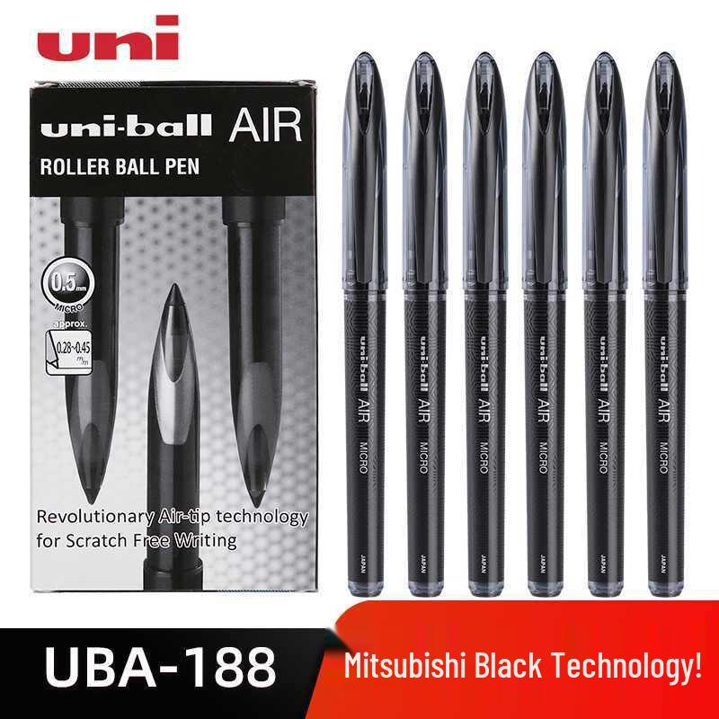 UNI Mitsubishi UBA188 Черный 0.5мм Нейтральная ручка для гладкой подписи и скетчинга.