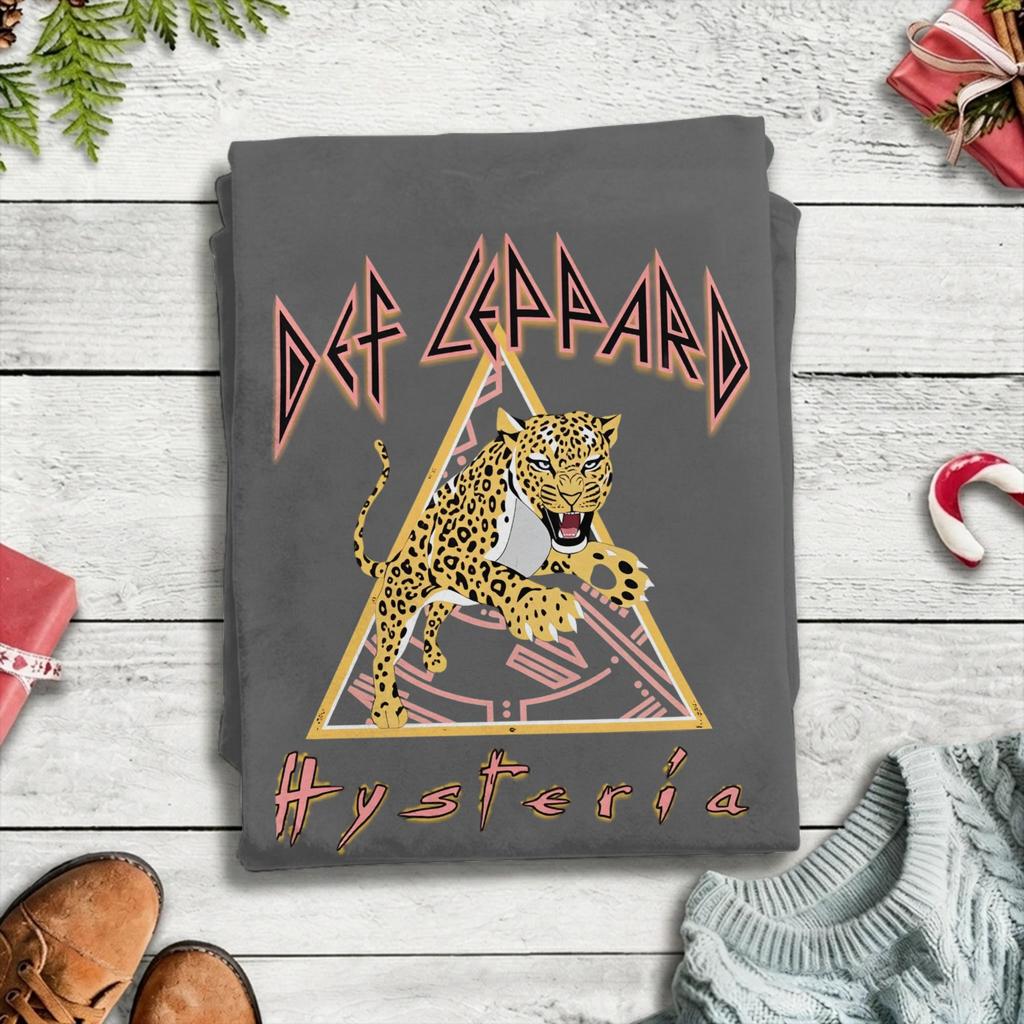Unisex TShirts 1980s Def Leppard Humor Pure Cotton Tee Shirt Short Sleeve T Shirt Round Collar Clothes Gift Idea
