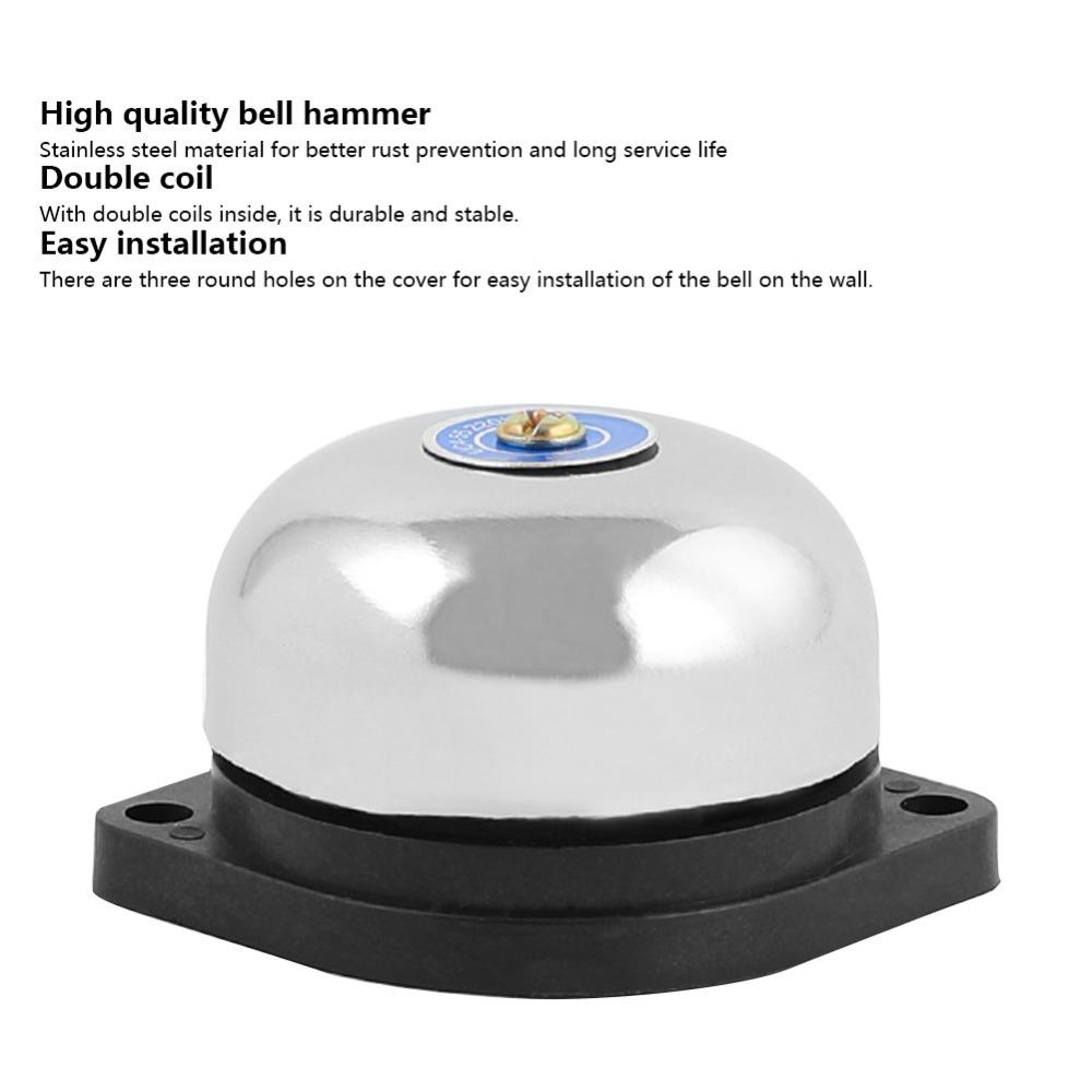Сигнал времени 2-дюймовый электрический звонок Внутренний ударный тип Нержавеющая сталь Пожарный сигнал Глушитель 220В 5Вт Без искр Электрический звонок Дом
