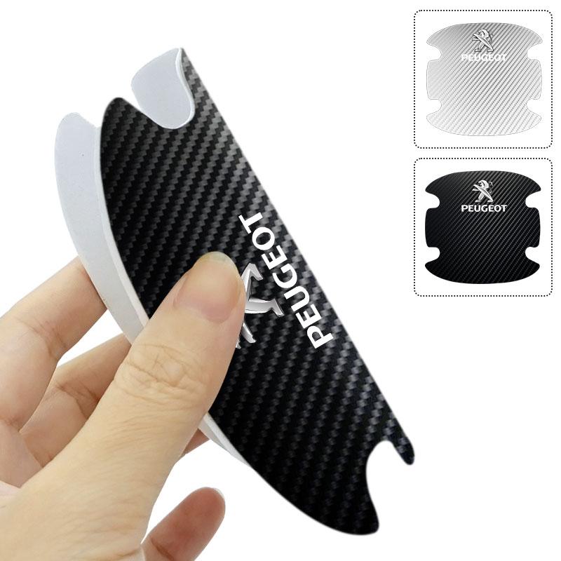 4 шт. Защитная наклейка на ручку двери автомобиля Эмблема Украшение автомобиля Стайлинг Для Peugeot 308 408 508 RCZ 208 3008 2008 206 207 108 406 407 408 206 207 208