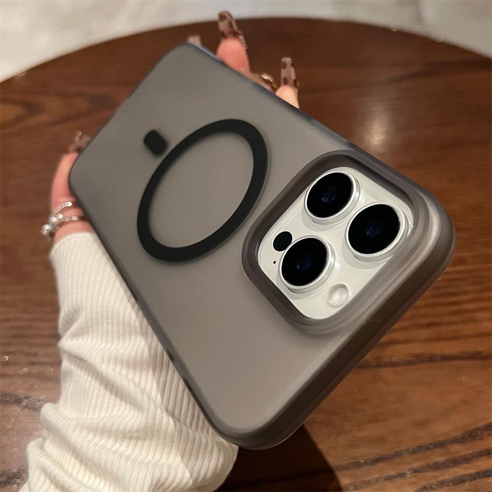 Ультраматовый прозрачный магнитный чехол для беспроводной зарядки Magsafe для iPhone 15 16 Pro Max, жесткий акриловый противоударный чехол