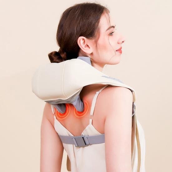 Массажер для шеи и плеч с автоматическим отключением, регулируемой интенсивностью, легким компактным дизайном, эргономичным термическим сенсорным массажным устройством