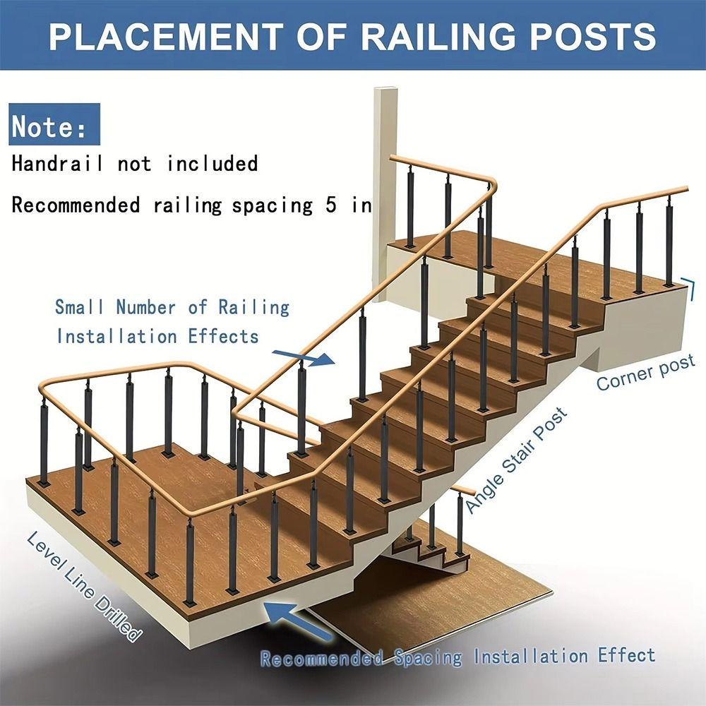 1Pcs Simple Stair Handrail Guardrail Modern Style Balcony Fence Metal Baluster Home Safety Barrier