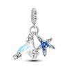 Copper Jellyfish Dolphin Turtle Starfish Shell Luminous Ocean Series Charms Beads Fit 3Mm Original Bracelets Diy Jewelry