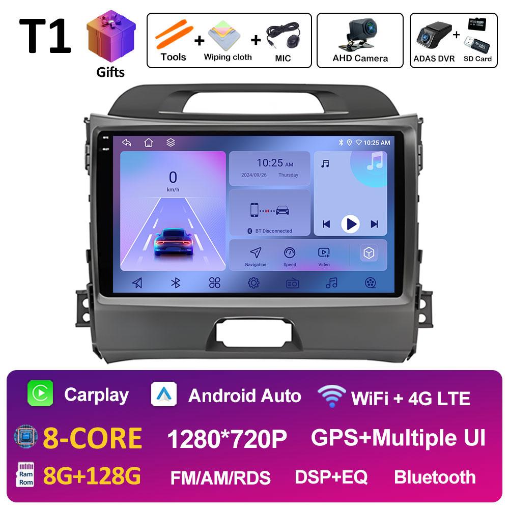 Автомагнитола для KIA Sportage 2010 2011 2012 2013 - 2016 Радиоплеер Интеллектуальная система Беспроводной Carplay Вентилятор охлаждения WIFI БЕЗ 2 din