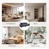 A modern, simple double sofa with a feather bed, for which one cushion is enough, is cozy, but spacious in living room/bedroom/office, Dark Grey