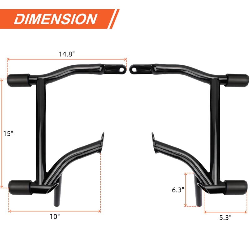GZICMA Saddlebag Guard Rear Crash Bar for Harley Touring 2009-2024 Street Glide Road Glide Road King Electra Glide CVO Ultra